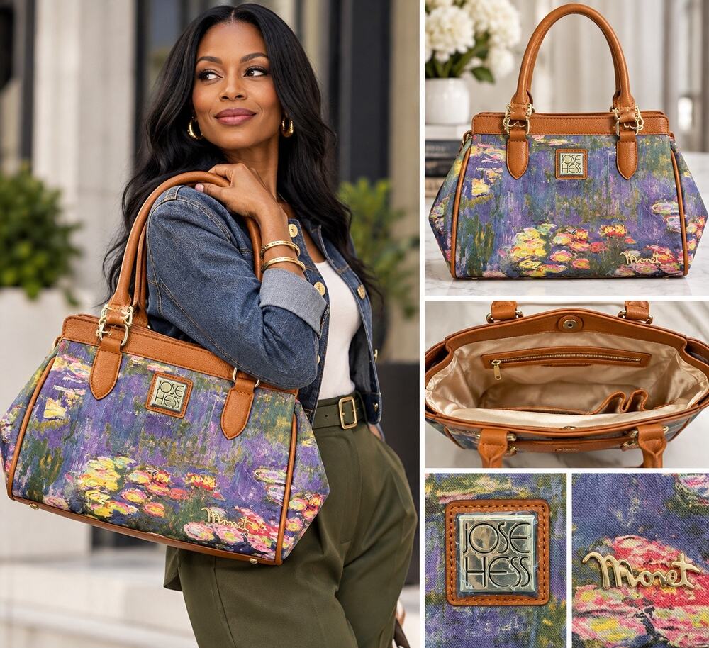 Jose Hess Monet Water Lilies Limited Edition Satchel Bag NWOT Art